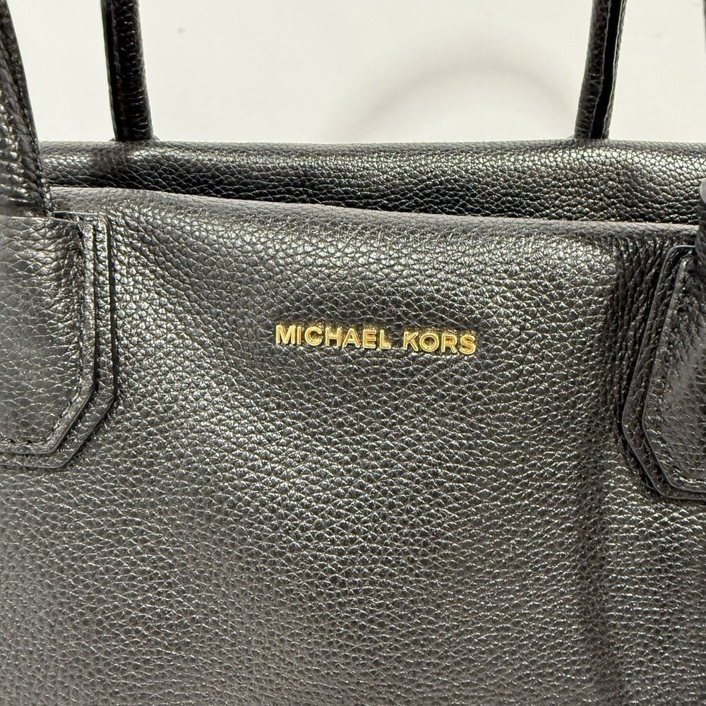 Michael Kors Studio Mercer Large Black Leather Satchel - Picture 6 of 16